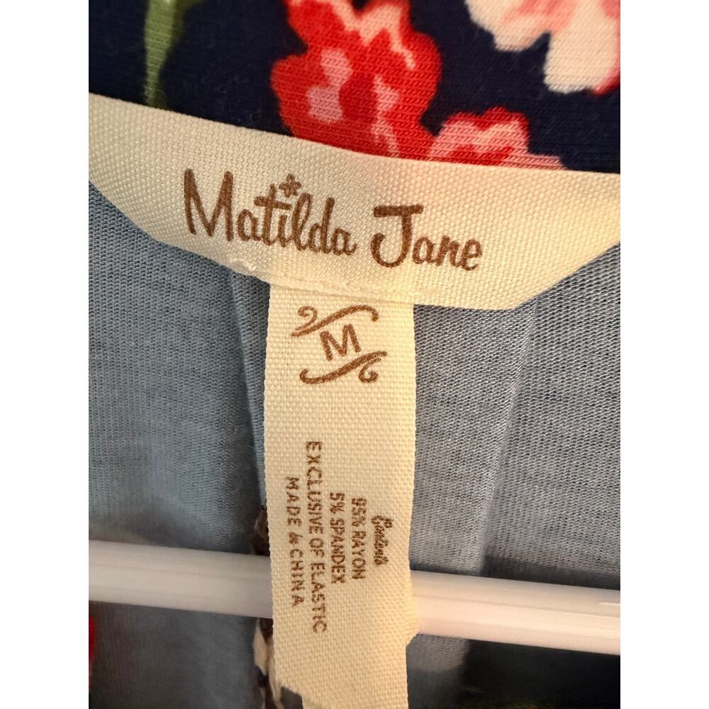 Matilda Jane Navy Floral Button Front Romper Medium NWT Boho - Picture 7 of 8